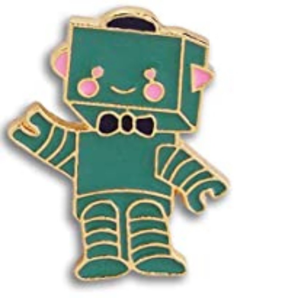 Robot enamel lapel pin